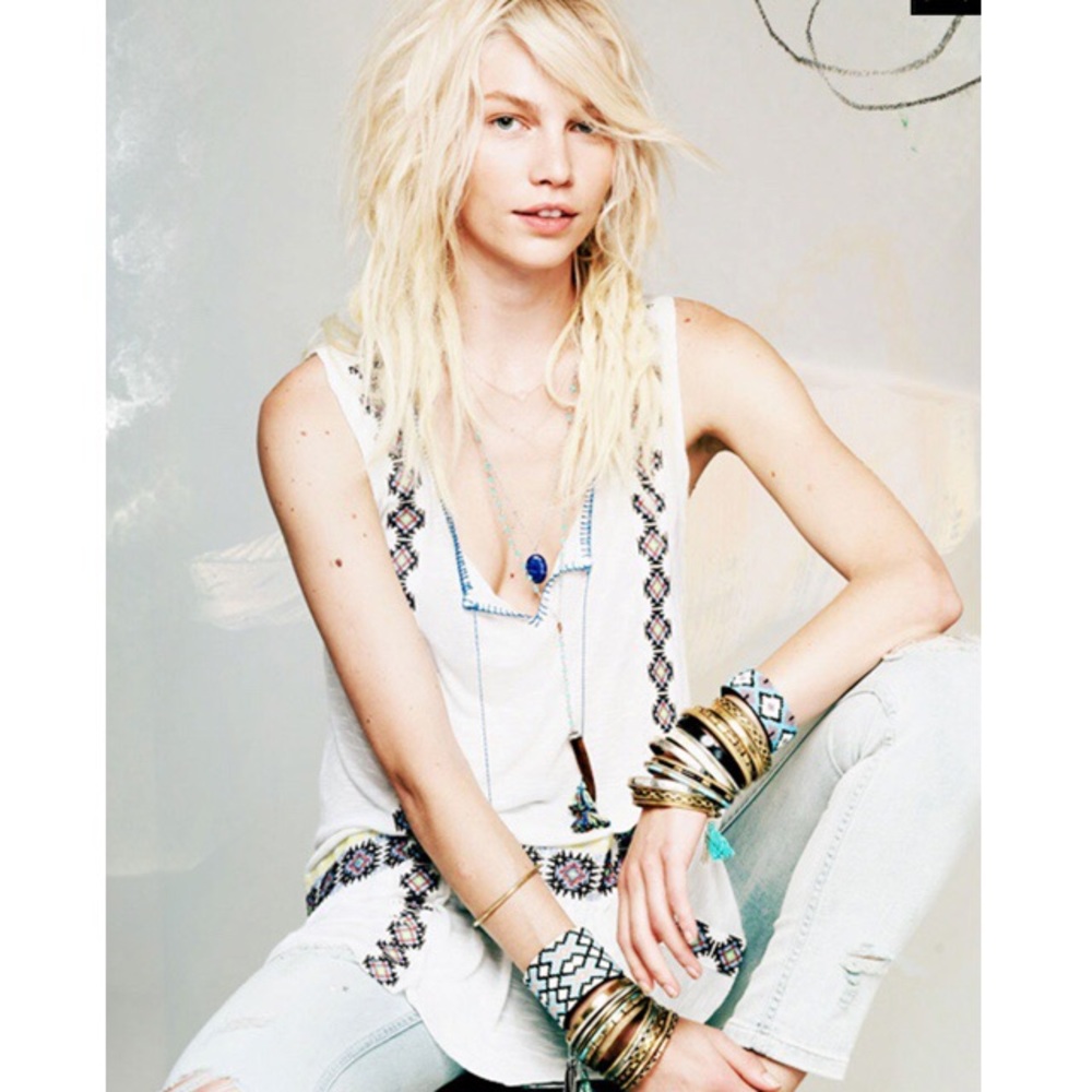 FREE PEOPLE Embroidered Tunic